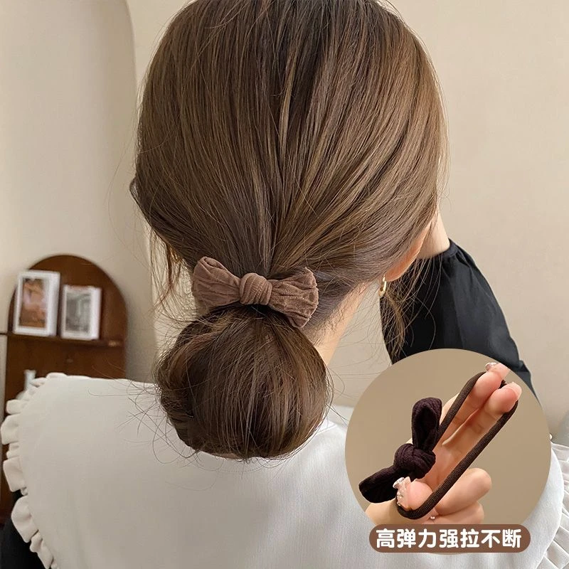 发绳女法式复古蝴蝶结头绳简约气质扎头发皮筋高弹力耐用发圈皮套