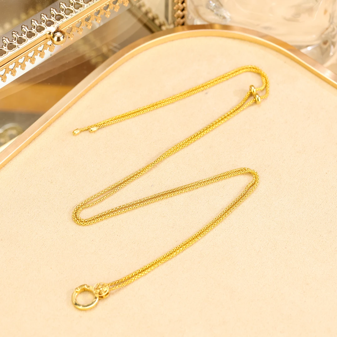 【来福】纯18k金加厚加粗重金版麻花链万能百搭链带黄财神万能扣