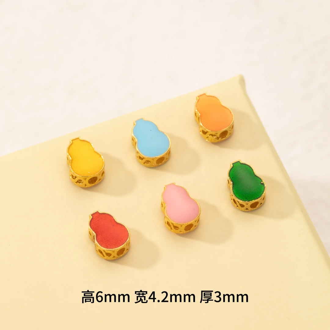 18k金葫芦隔珠高温烧蓝