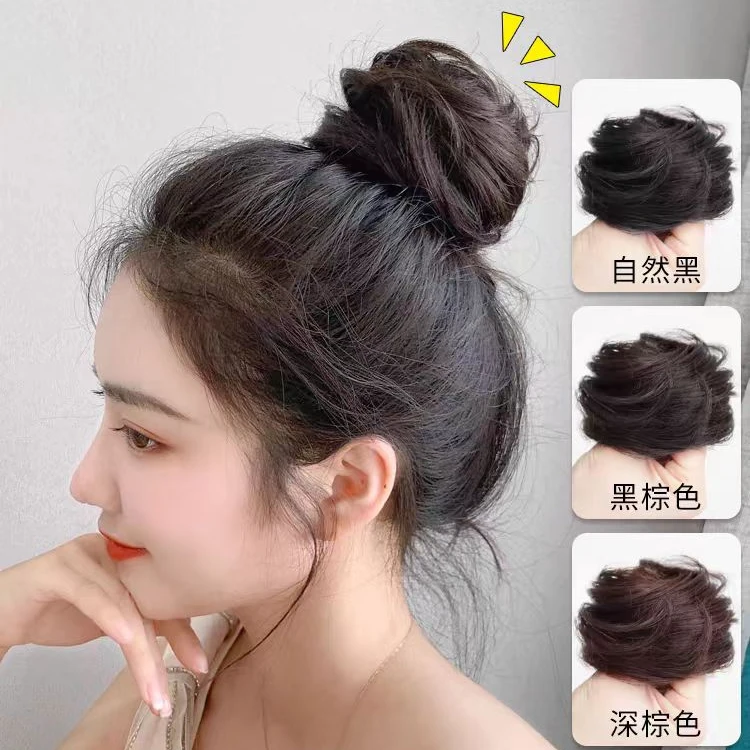 丸子头假发女蓬松假发卷懒人发饰假发包盘发神器可爱花苞发鬓