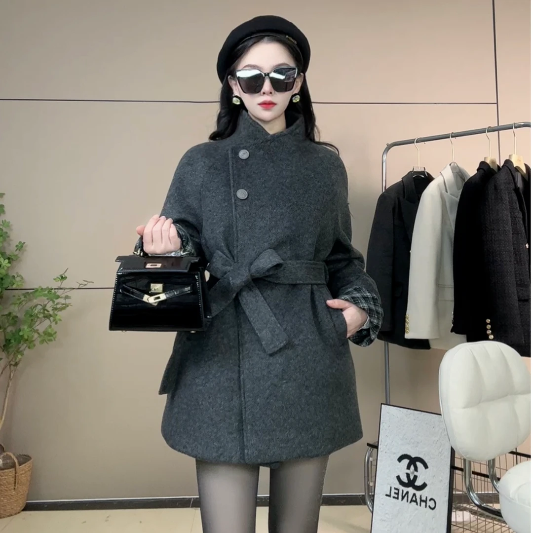 【大梨子专属】90白鸭绒羊毛大衣毛呢外套冬新款高级感显瘦保暖