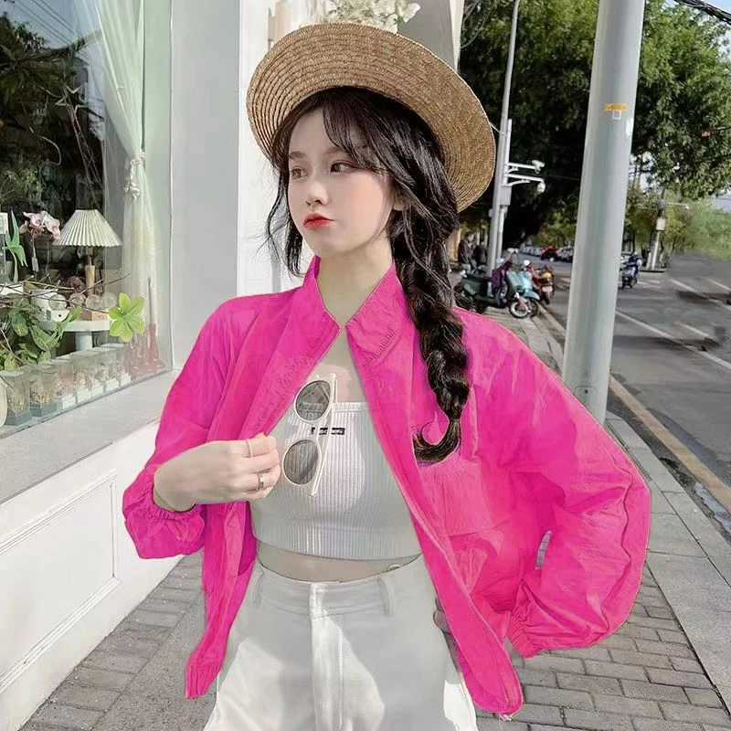 2024春夏季新款短款防晒衣女韩版小个子宽松休闲超薄款防晒服外套