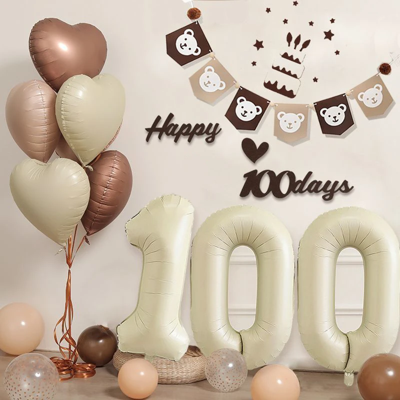 宝宝100天布置百天装饰场景布置生日气球仪式感道具男孩子背景墙