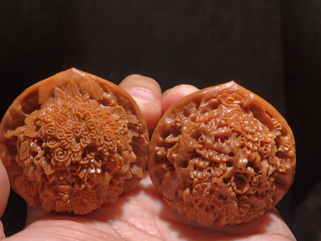 精品纯手工文玩核桃雕刻梅兰竹菊