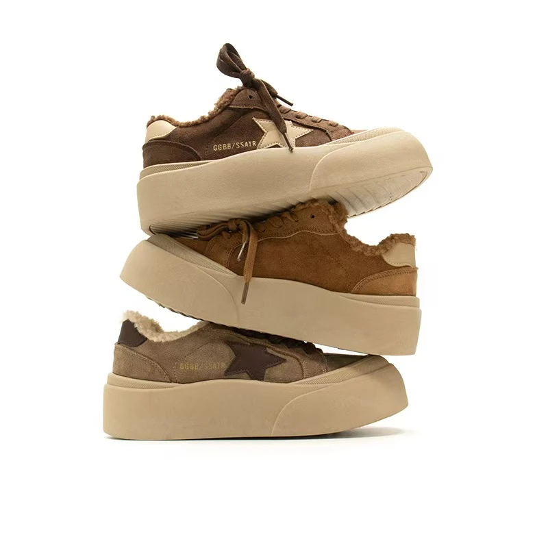 安静专属｜VeeCoo q76复古厚底韩版潮流加绒高帮冬季女鞋