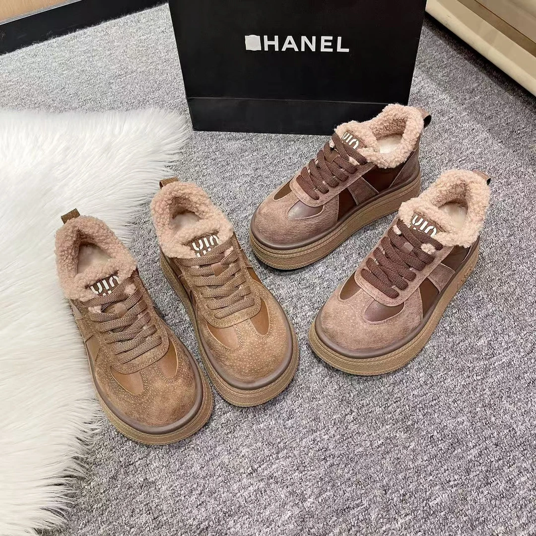 DX.DAXI 930时尚休闲百搭厚底加绒保暖高帮冬季毛毛女鞋