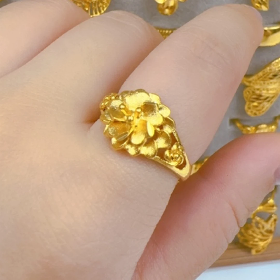 铜合金戒指 时尚简约开口可调节金色戒指22