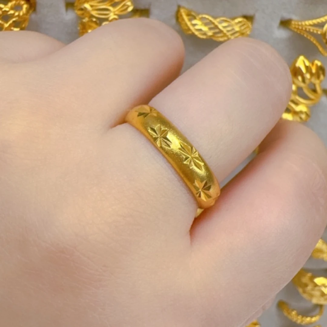 铜合金戒指 铜合金戒指 时尚简约开口可调节金色戒指73