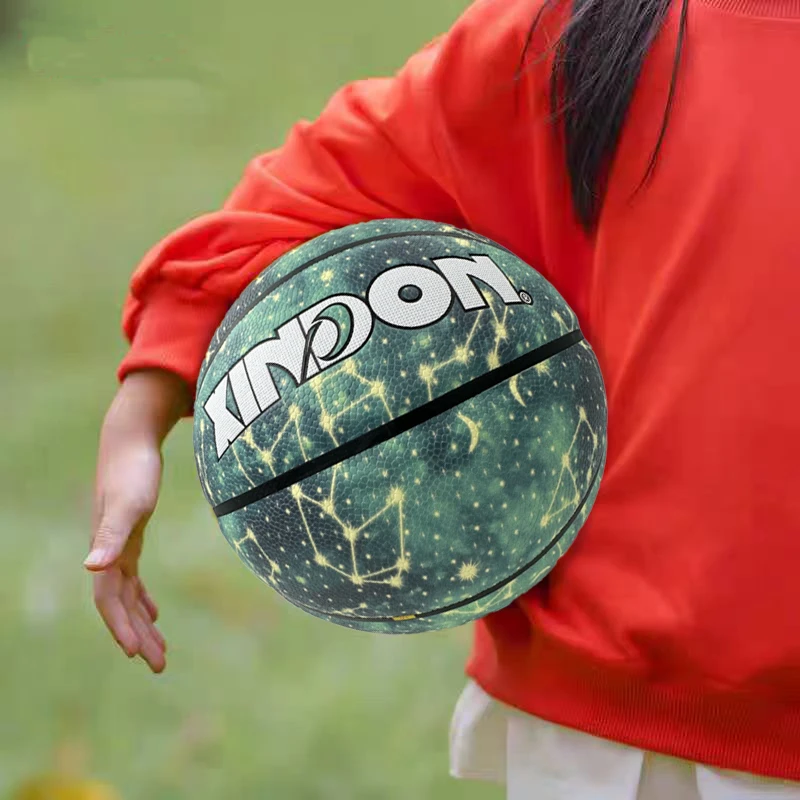 048标准成人7号篮球耐磨耐打室内外通用PU材质夜光球