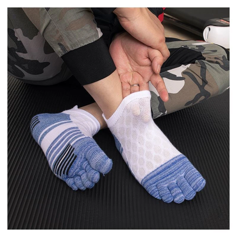 四季棉彩趾五指袜男士长短筒运动防滑防臭吸汗分趾蹦床大码瑜伽袜