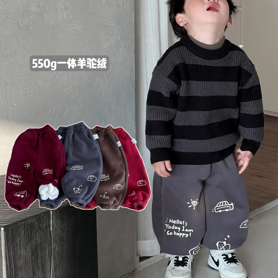 11/27【手绘出街】小童收口裤加绒保暖裤宝宝卫裤