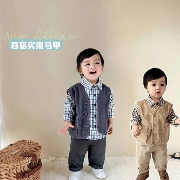 【英伦灯芯绒】婴幼儿马甲男女宝宝坎肩春秋背心韩版