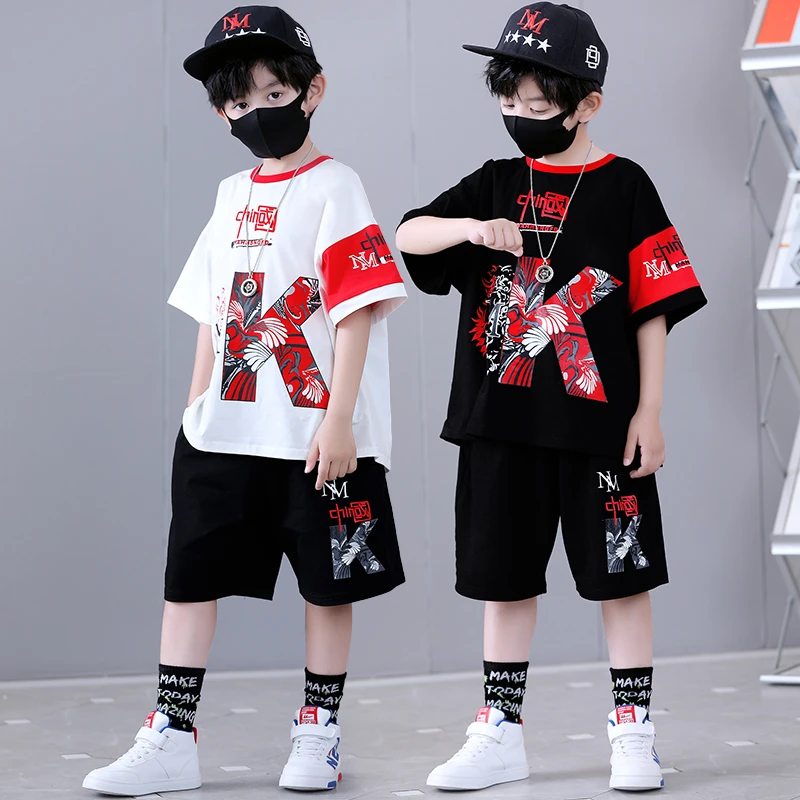 男童夏装套装2025新款12岁中大童韩版帅气短袖薄款夏季国潮衣服酷