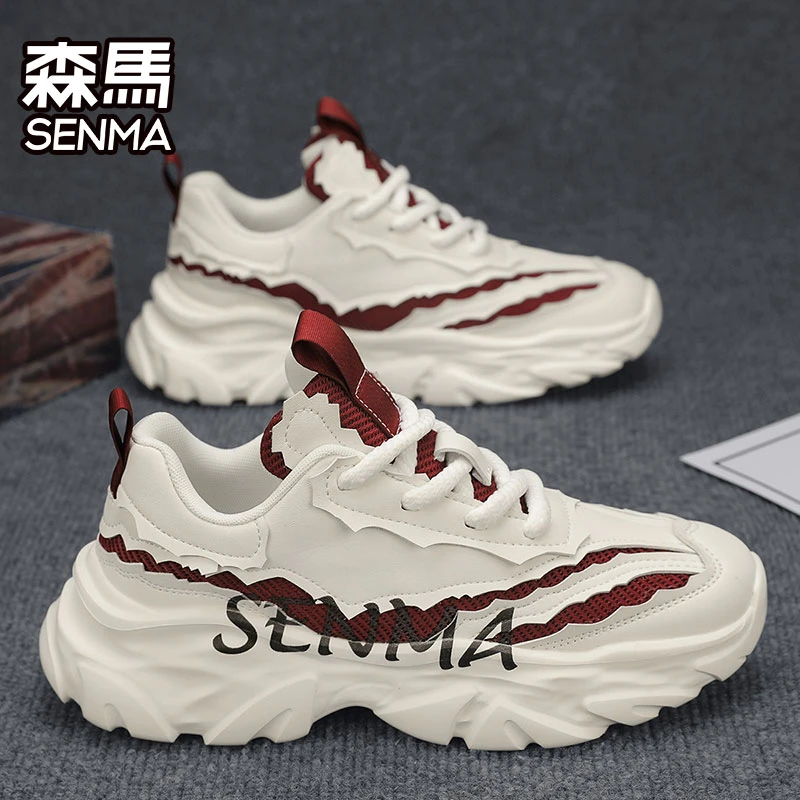 SENMA/森马男鞋2024夏季百搭跑步厚底运动透气休闲潮流男士老爹鞋