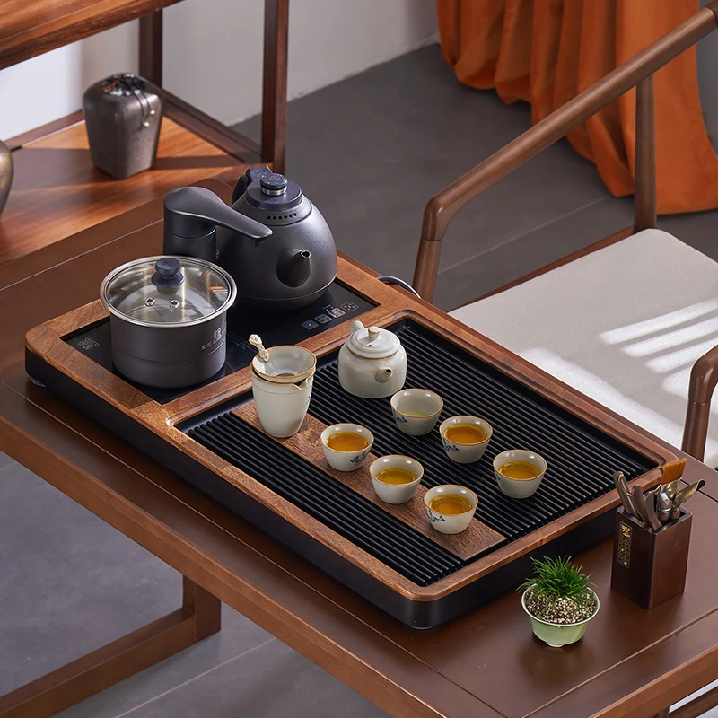 【源木林】胡桃木新款德国电木高端家用茶盘中式电胶木简约的带排水