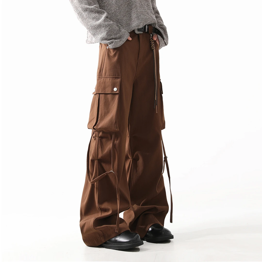Jaaniste春季新款美式潮流工装裤男直筒宽松复古休闲裤多口袋长裤