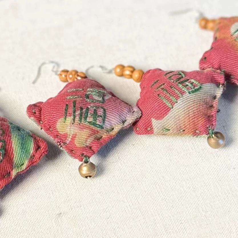 非金属布艺耳饰 【去野知物】｜手工小福包｜宝藏福气包小众布艺耳饰