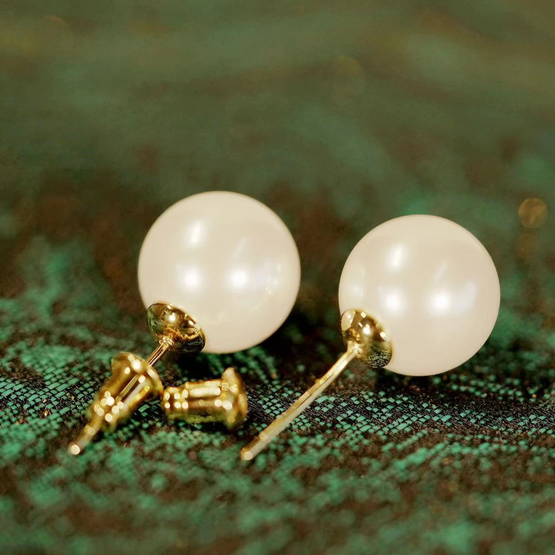 非金属仿珍珠耳饰 【去野知物】｜大灯泡｜大灯泡诗家卡12正圆白耳钉