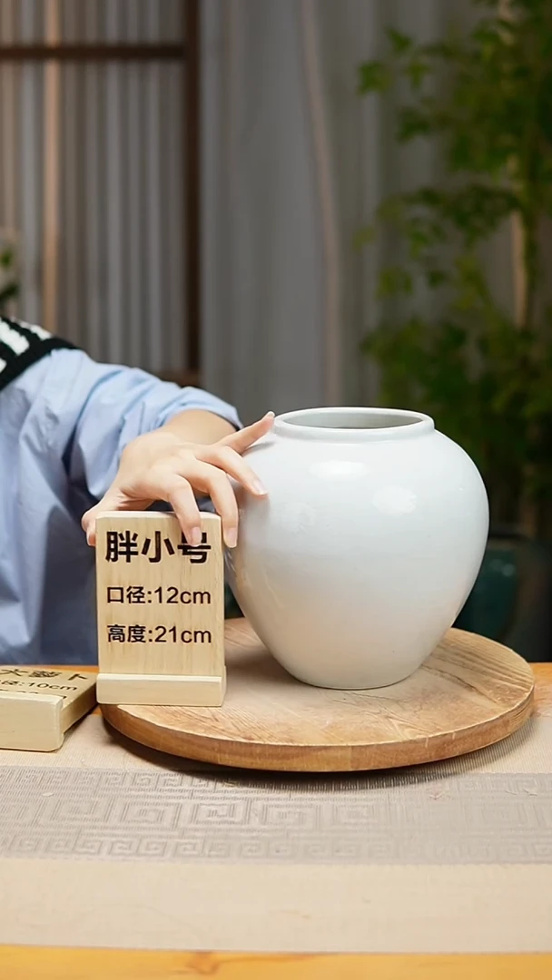 【闪购商品】花器胖小号白冰裂瑕疵