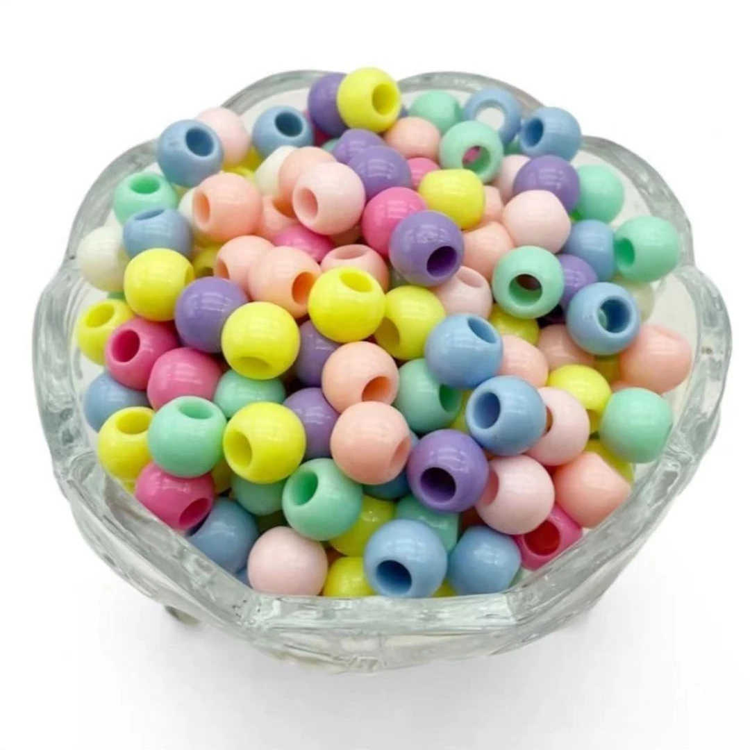 【宝老板】亚克力大孔糖果色圆珠手工配件