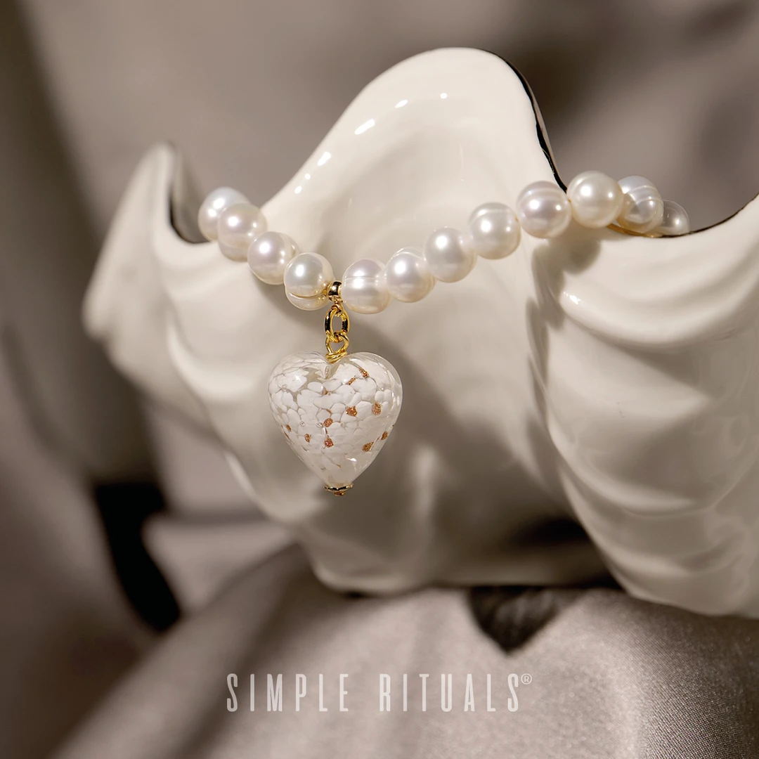 铜合金琉璃项链 意大利威尼斯手工琉璃大爱心项链