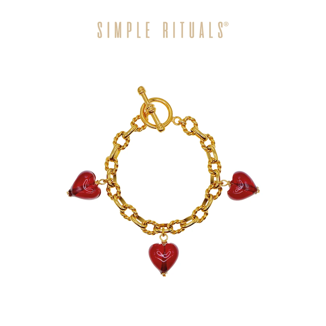 合金手链 SimpleRituals威尼斯之心红色爱心手链