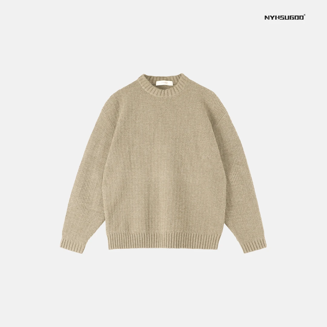 NYHSUGOO/南乙3208秋季新款男圆领针织毛衣韩系纯色百搭打底衫