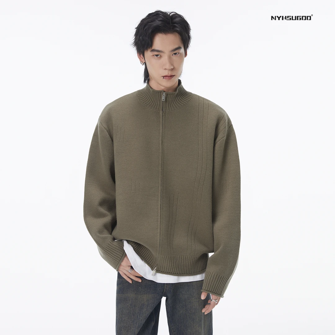 NYHSUGOO/南乙D1027秋冬季针织开衫男士新款韩系百搭毛衣外套