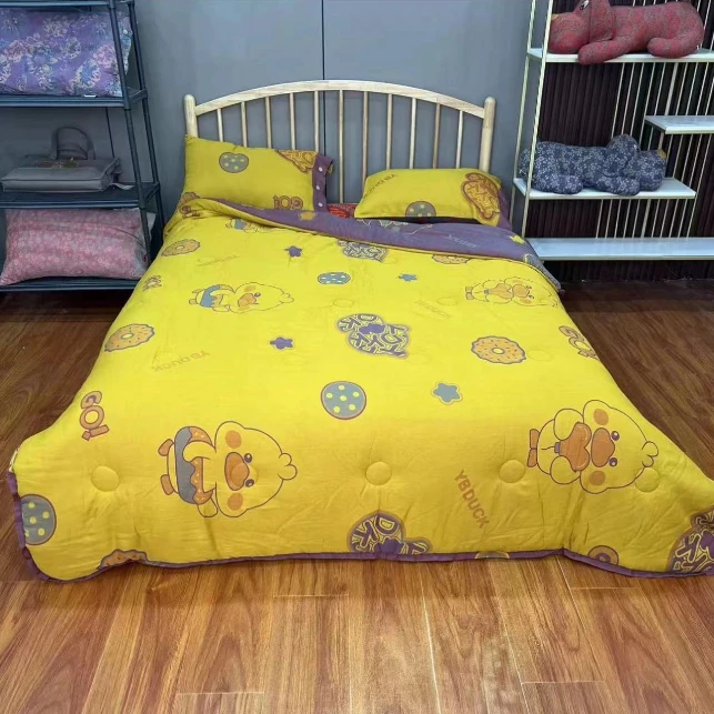 2.0*2.3米 双层有氧色纱纯棉被子-小黄鸭