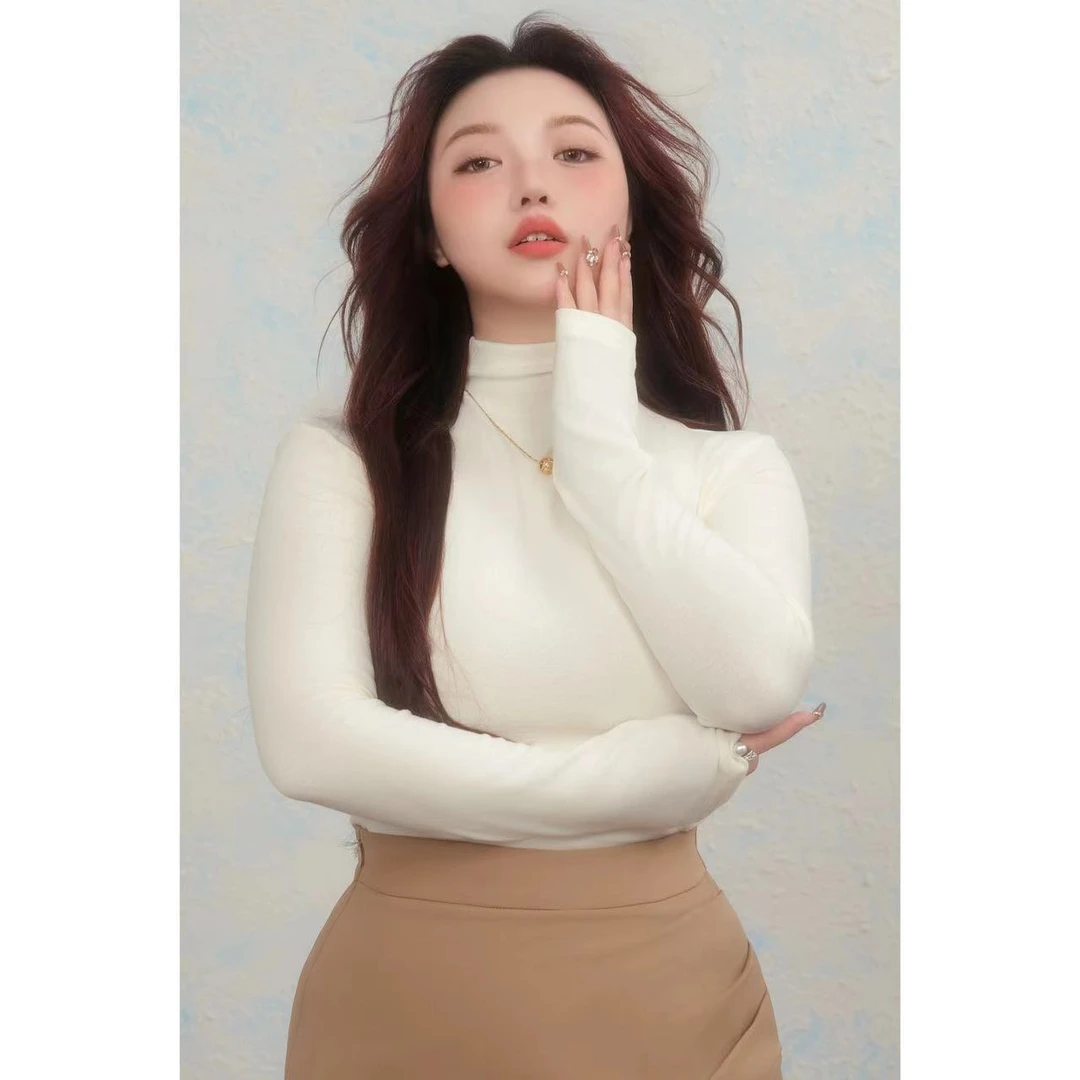 憨娜专属 万能打底 自制款 百搭小中领穿到200斤简约打底上衣