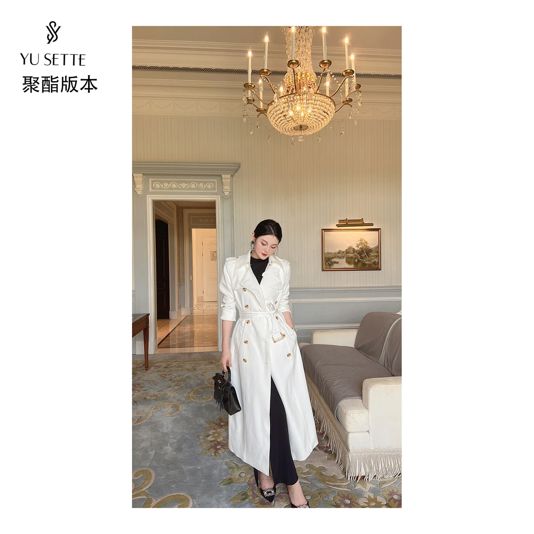 遇儿推荐【李莱尔风衣】韩国款白色气质风衣20230185