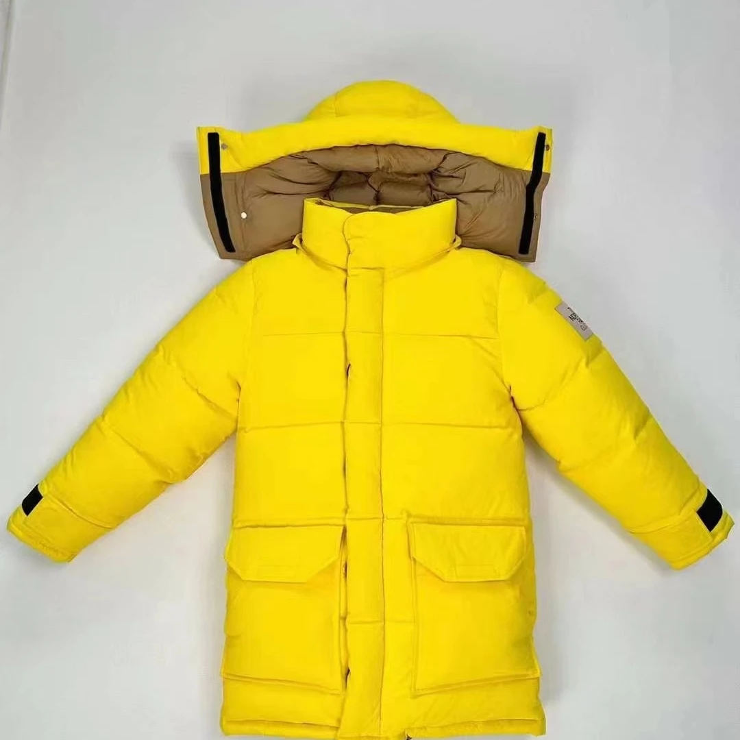 全新未使用 GUCCI/古驰 古驰联名款女士黄色连帽羽绒服领口剪标