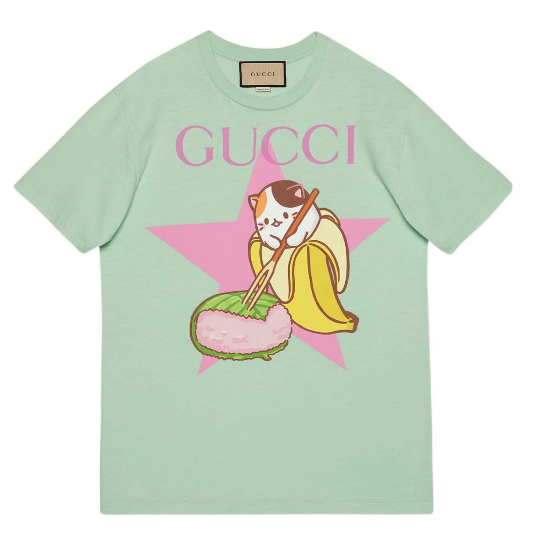 GUCCI/古驰古驰Gucci星星香蕉图案印花短袖T恤男女款圆领卡通夏季