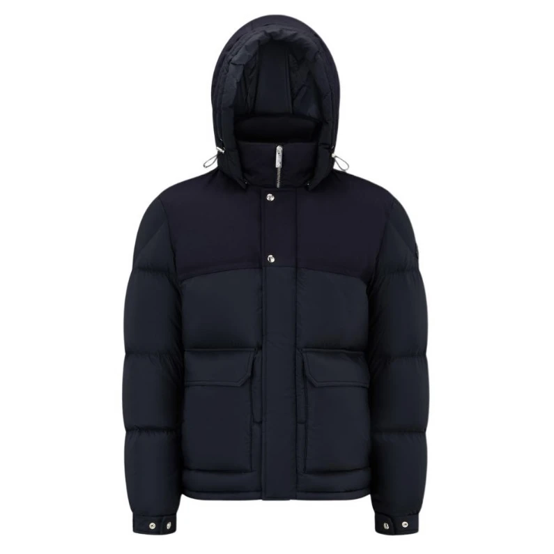 未使用 MONCLER 蒙口双口袋可拆卸帽拼接羽绒服外套男装