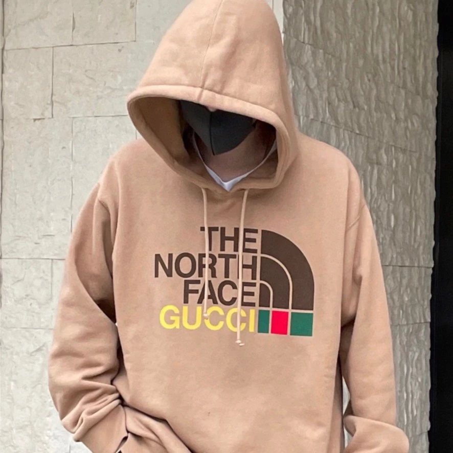 未使用 GUCCI/古驰 联名款男女款棕色连帽卫衣