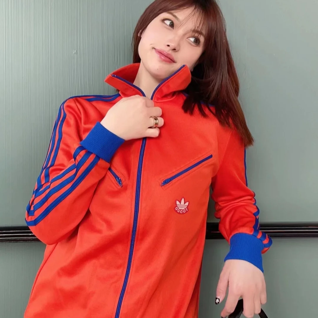 GUCCI/古驰全新未使用古驰Gucci阿迪Adidas户外联名连帽外套红色