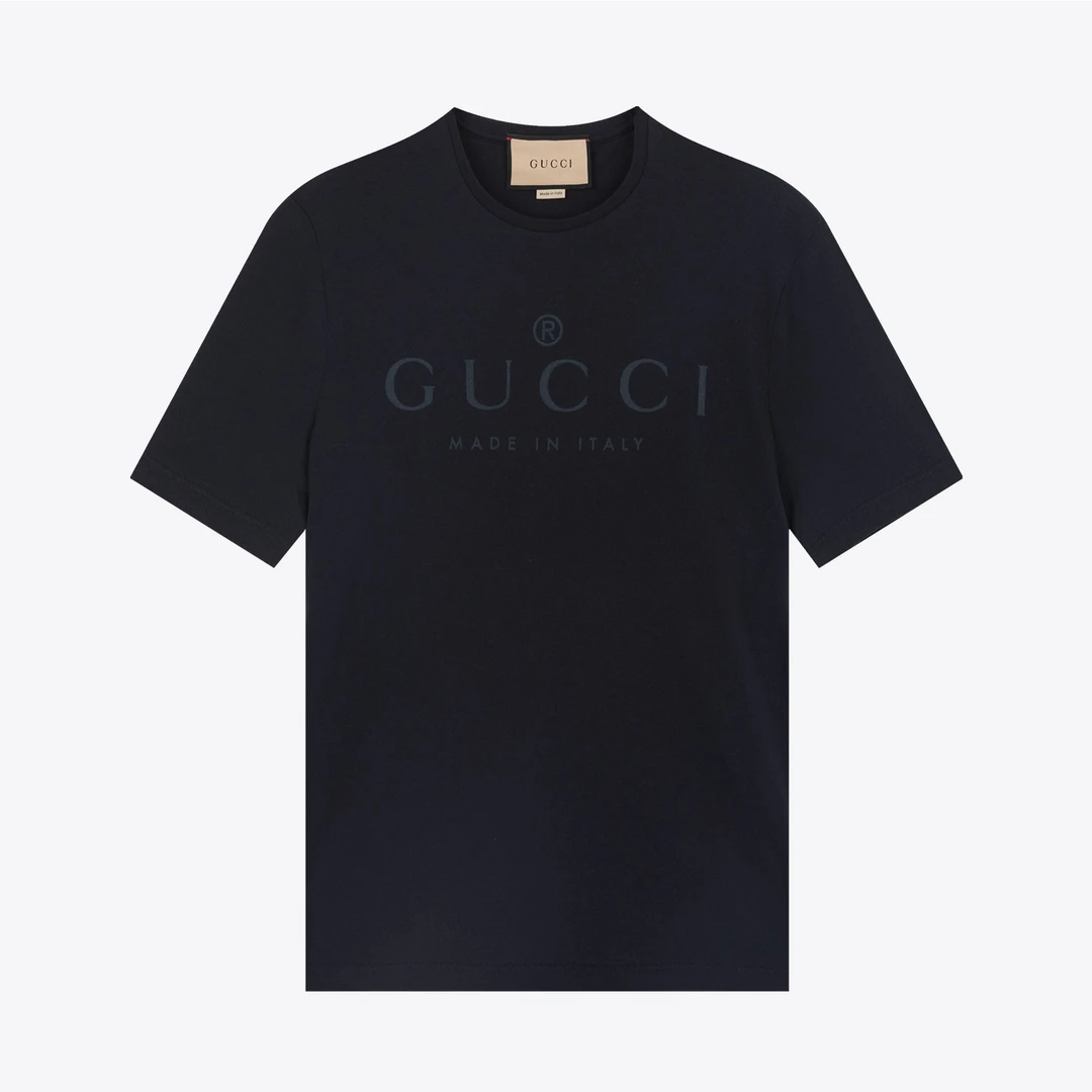 GUCCI/古驰Gucci古驰藏青 logo印字宽松透气T恤