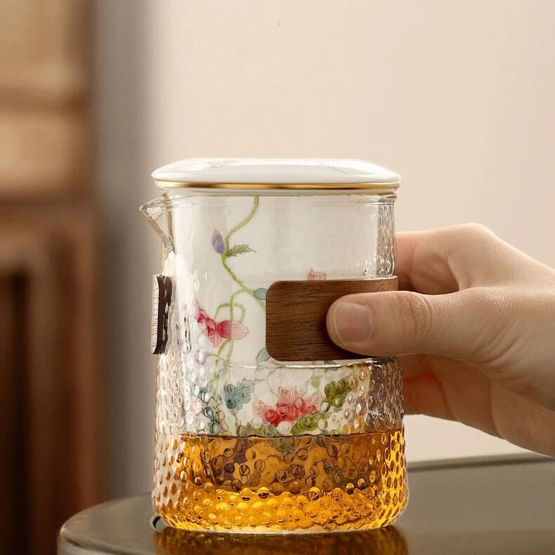 虞美人快客杯便携式户外车载旅行茶具套装一壶三杯过滤大容量茶壶