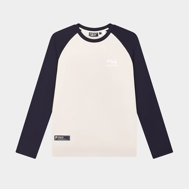 斐乐24秋季新款汗衫宽松简约时尚纯色休闲插肩袖长袖F11M439210F