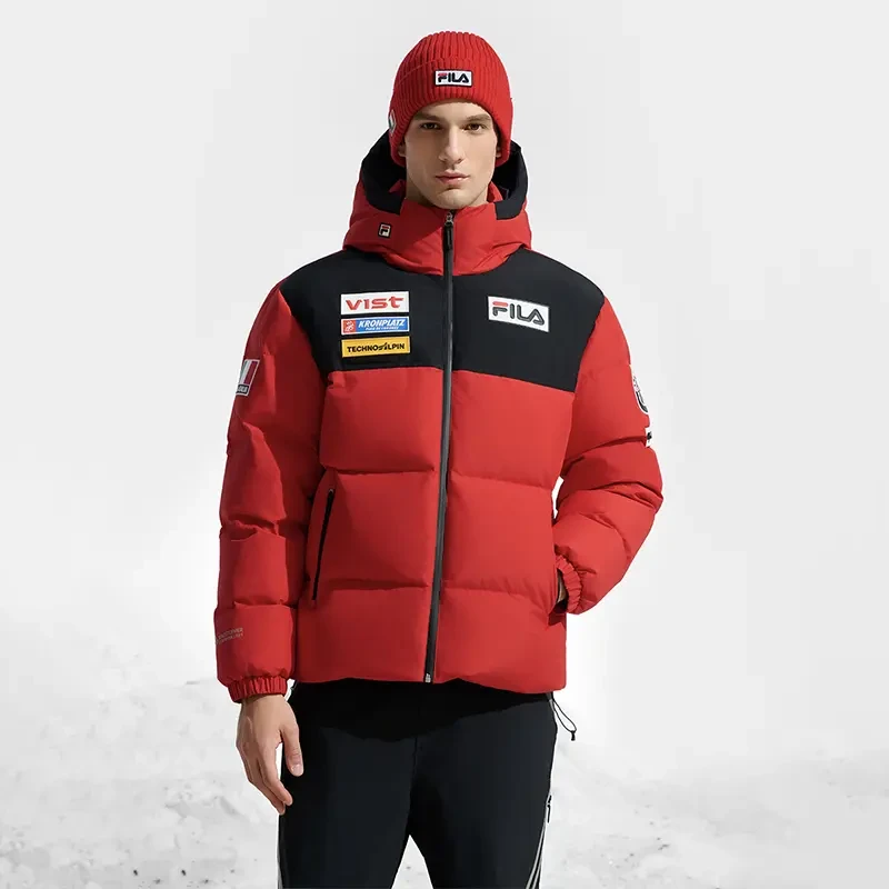 FILA/斐乐【明星同款羽绒服】冬季保暖新款男士连帽A11M446923F