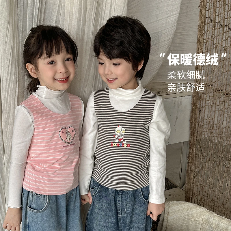 儿童秋季新款卡通背心组合男女童保暖背心3件装组合ZQAB009