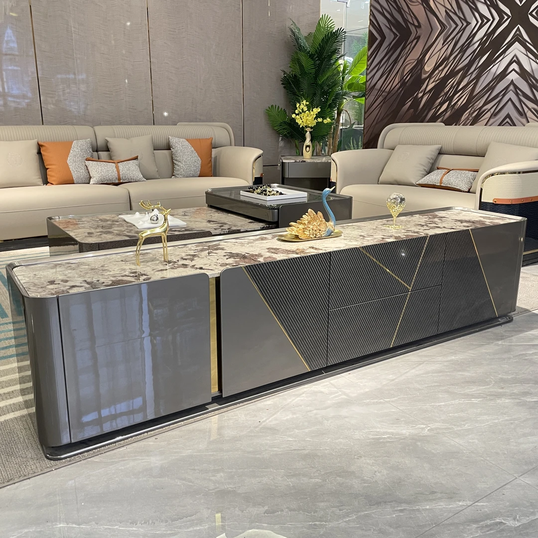 豪宅别墅新款轻奢家具时尚设计电视柜2205# 长2200宽440高510mm