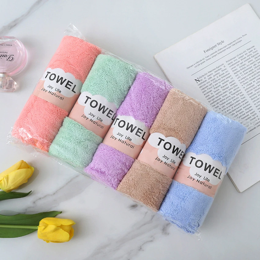 高密珊瑚绒简约毛巾柔软吸水成人洗脸大毛巾精品毛巾家用洗澡速干