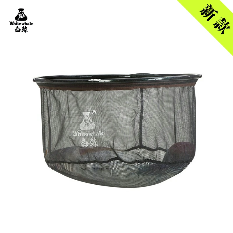 碳素合金白鲸防挂抄网头双层丝底部大网眼速干滤水快可拆卸网布