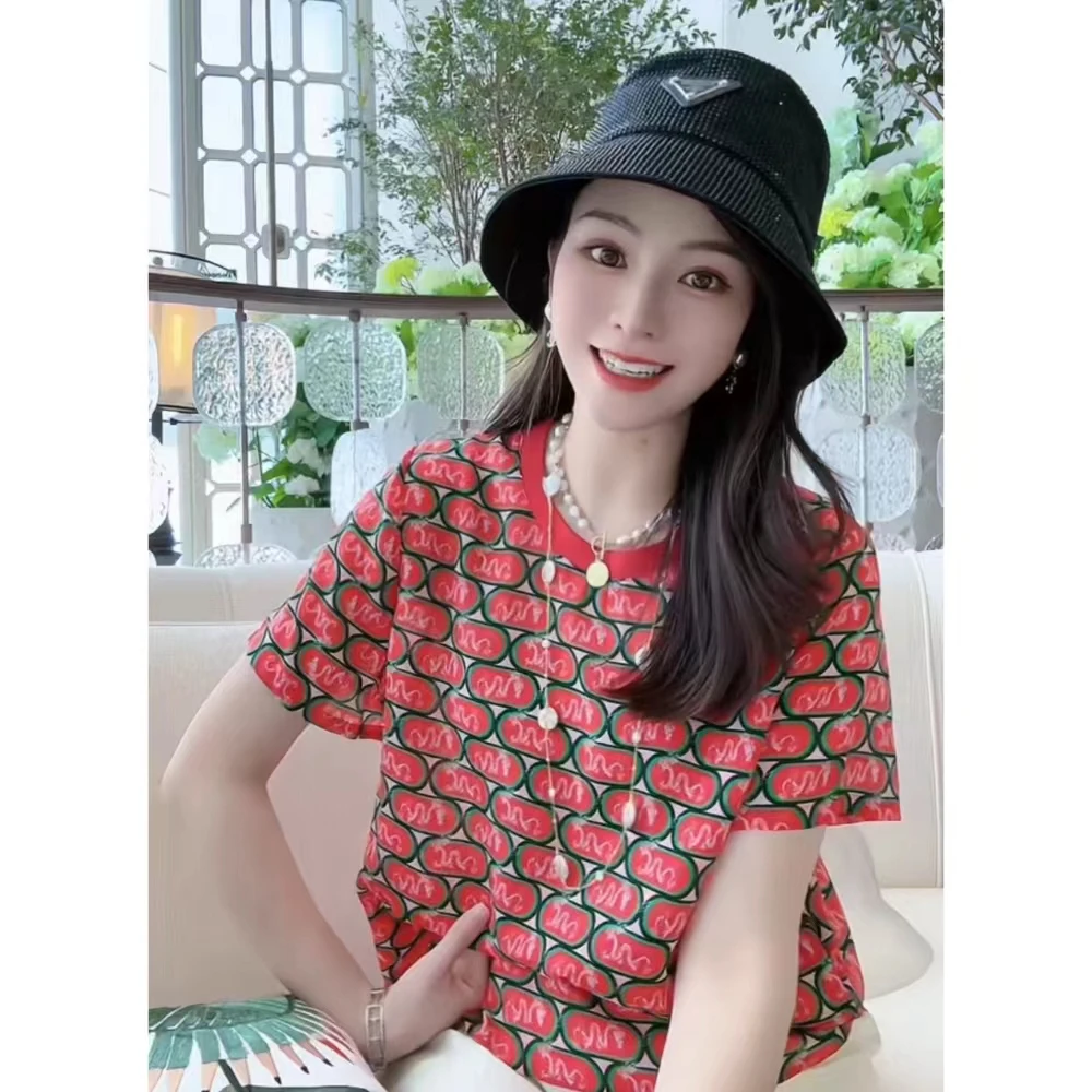 【深圳米熙儿】】桑蚕丝真丝圆领龙纹T恤Y179