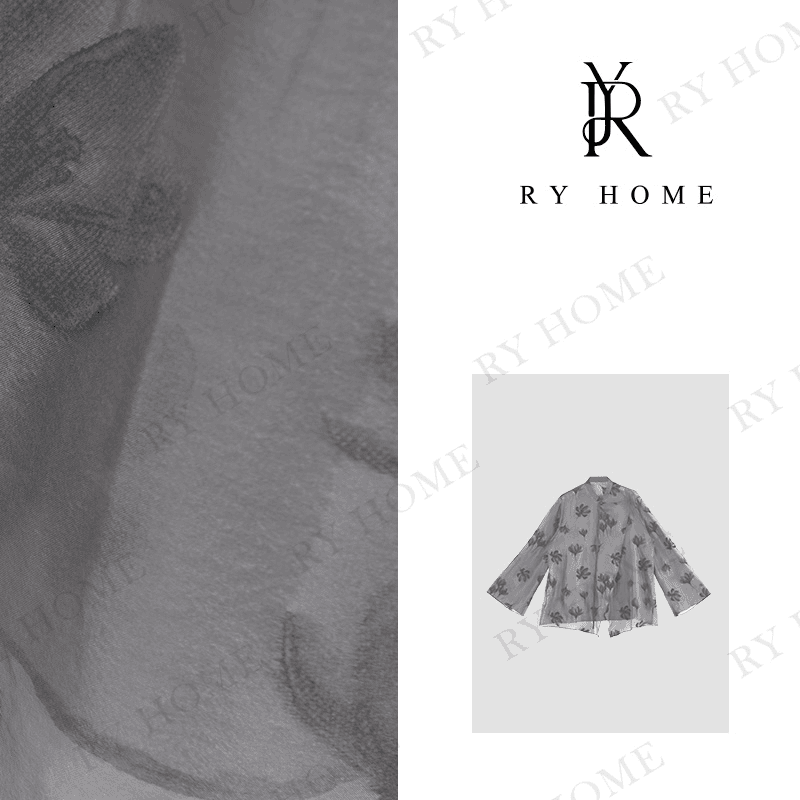 【容雨RYHOME】“烟雨斋”夏季提花防晒花纹衬衫24C1276