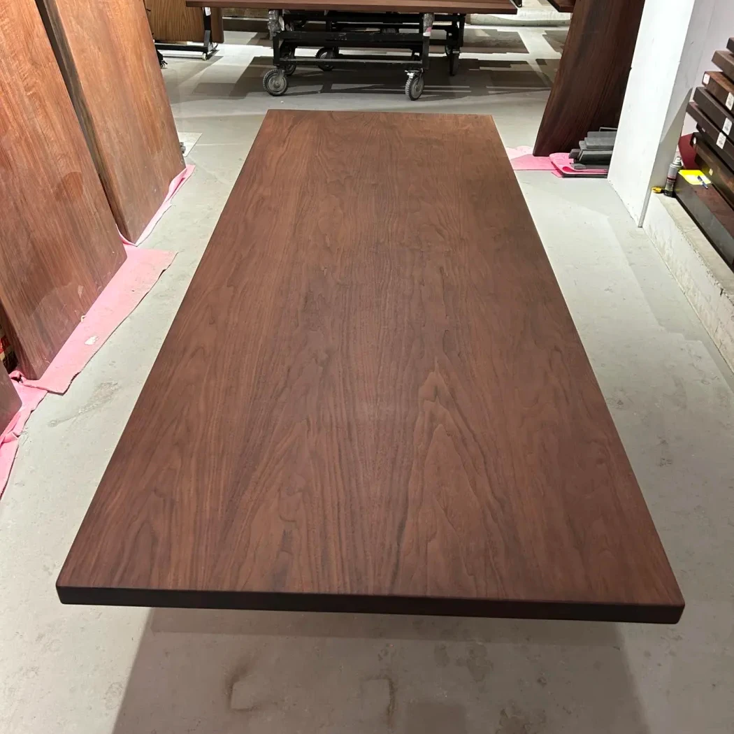 四拼 北美黑胡桃木实木大板 岛台餐桌 去客厅大长桌 256-98*4.5