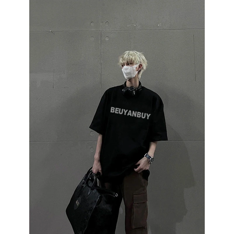 欧美街头潮牌t恤男生美式穿搭ootd短袖夏季男款复古情侣半袖衣服