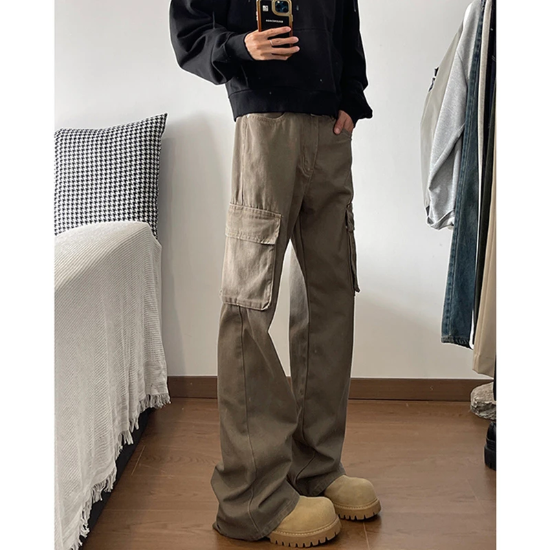 cleanfit美拉德微喇工装裤男款美式复古休闲裤大口袋百搭休闲长裤