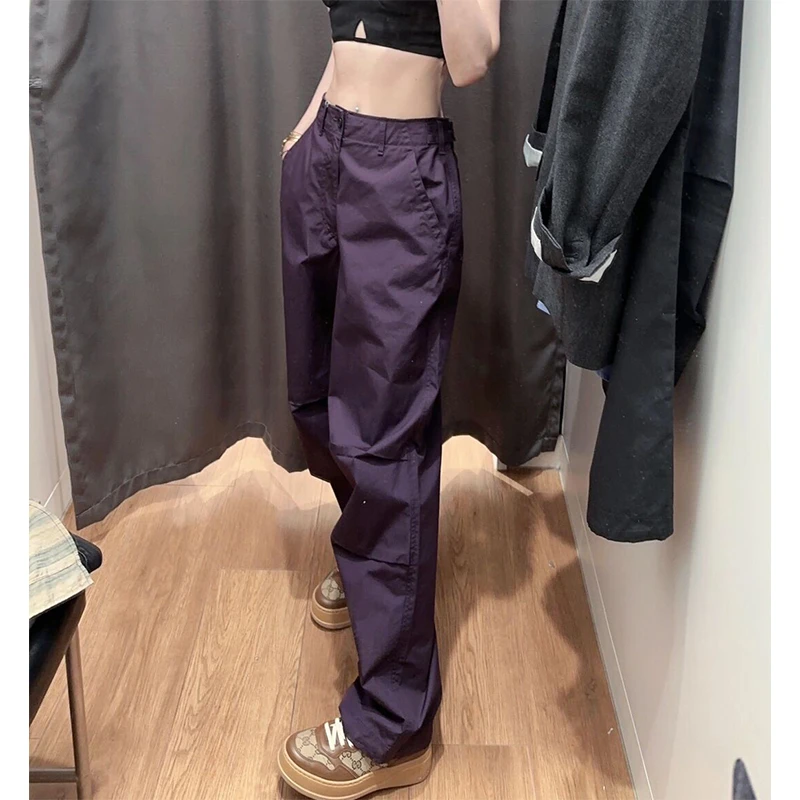 美式复古降落伞裤子高街潮牌褶皱登山工装裤男痞帅宽松休闲直筒裤